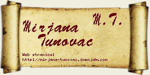 Mirjana Tunovac vizit kartica